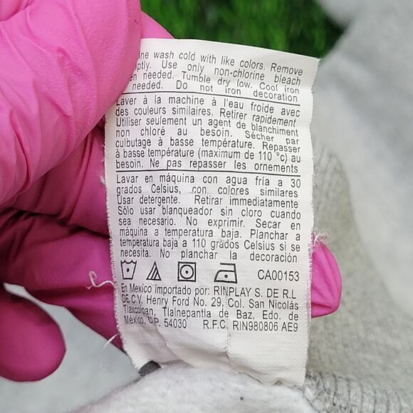 Champion C-Logo Sweatshirt Large 23x25 Baggy Cropped Gray - Picture 7 of 12